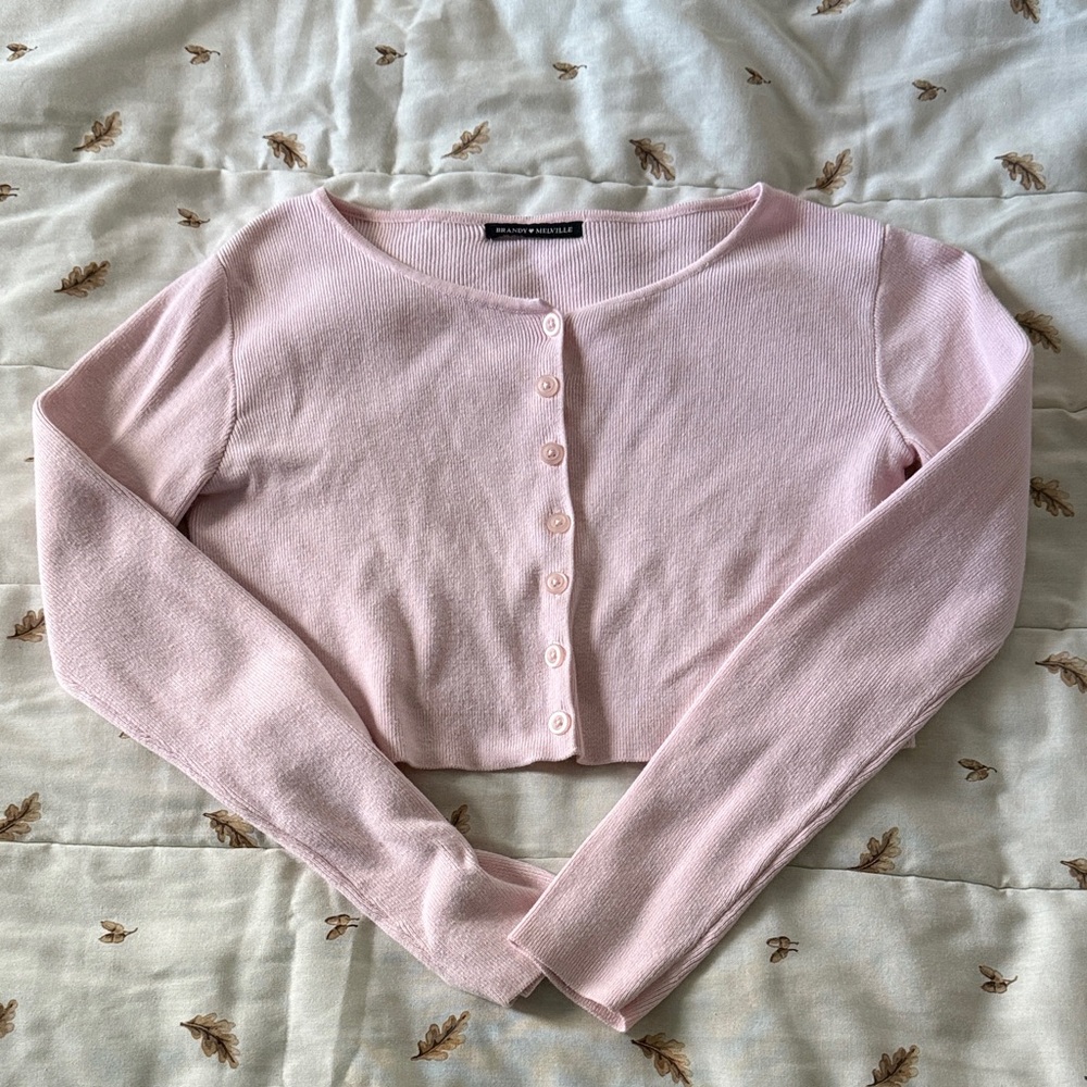 Brandy Melville Pink crop cardigan